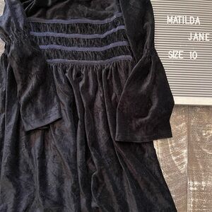 Matilda Jane Black Velvet Long Sleeve Dress